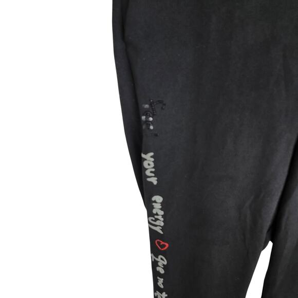Desigual Womens M Slim Fit Jogger‎ Trousers Pia Logo Embroidered Black Pull On - Picture 9 of 11